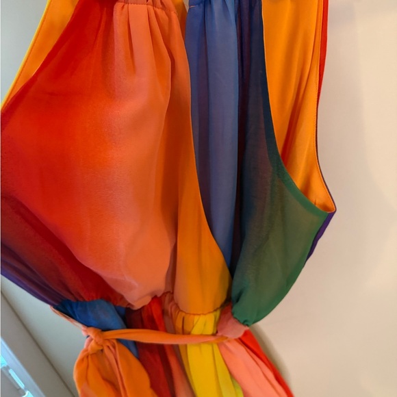 NY & Co. Rainbow Draped Dress size L - Picture 6 of 10